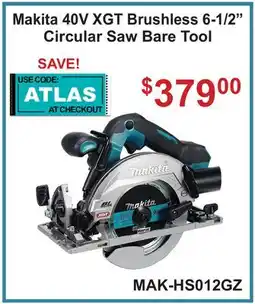 Atlas Tools & Machinery Makita 40V XGT Brushless 6-1/2 Circular Saw Bare Tool offer