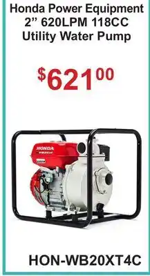 Atlas Tools & Machinery Honda Power Equipment 2 620LPM 118CC Utility Water Pump offer