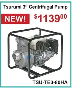Atlas Tools & Machinery Tsurumi 3 Centrifugal Pump offer