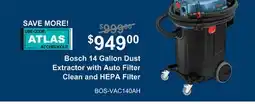 Atlas Tools & Machinery Bosch 14 Gallon Dust Extractor with Auto Filter Clean and HEPA Filter offer