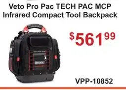 Atlas Tools & Machinery Veto Pro Pac TECH PAC MCP Infrared Compact Tool Backpack offer