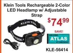 Atlas Tools & Machinery Klein Tools Rechargeable 2-Color LED Headlamp w/Adjustable Strap offer