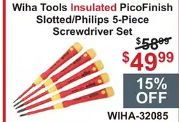 Atlas Tools & Machinery Wiha Tools Insulated PicoFinish Slotted/Philips 5-Piece Screwdriver Set offer