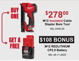 Atlas Tools & Machinery M12 Insulated Cable Stapler Bare Tool offer