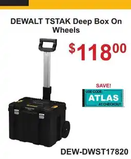Atlas Tools & Machinery DEWALT TSTAK Deep Box On Wheels offer