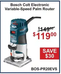 Atlas Tools & Machinery Bosch Colt Electronic Variable-Speed Palm Router offer