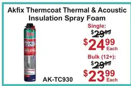 Atlas Tools & Machinery Akfix Thermcoat Thermal & Acoustic Insulation Spray Foam offer