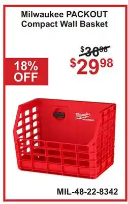 Atlas Tools & Machinery Milwaukee PACKOUT Compact Wall Basket offer