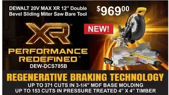 Atlas Tools & Machinery DEWALT 20V MAX XR 12 Double Bevel Sliding Miter Saw Bare Tool offer