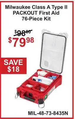 Atlas Tools & Machinery Milwaukee Class A Type II PACKOUT First Aid 76-Piece Kit offer