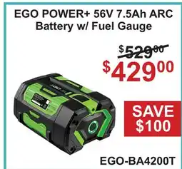 Atlas Tools & Machinery EGO POWER+ 56V 7.5Ah ARC Battery w/ Fuel Gauge offer