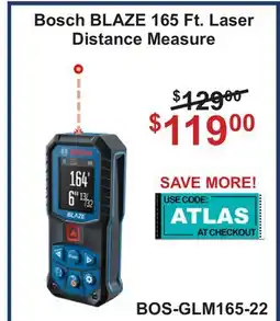 Atlas Tools & Machinery Bosch BLAZE 165 Ft. Laser Distance Measure offer