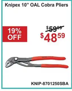 Atlas Tools & Machinery Knipex 10 OAL Cobra Pliers offer