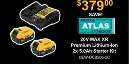 Atlas Tools & Machinery 20V MAX XR Premium Lithium-Ion 2x 5.0Ah Starter Kit offer