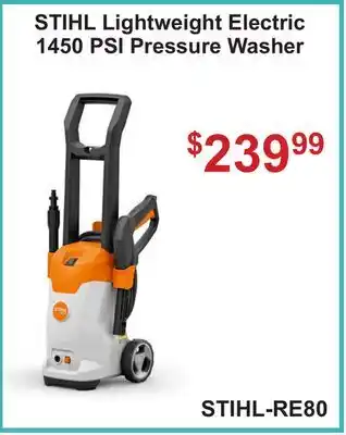 Atlas Tools & Machinery STIHL Lightweight Electric 1450 PSI Pressure Washer offer