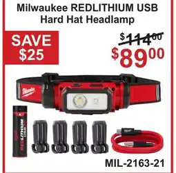 Atlas Tools & Machinery Milwaukee REDLITHIUM USB Hard Hat Headlamp offer