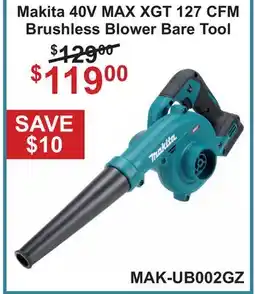 Atlas Tools & Machinery Makita 40V MAX XGT 127 CFM Brushless Blower Bare Tool offer