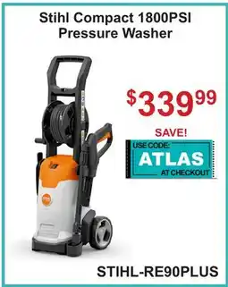 Atlas Tools & Machinery Stihl Compact 1800PSI Pressure Washer offer