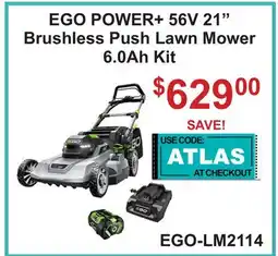 Atlas Tools & Machinery EGO POWER+ 56V 21 Brushless Push Lawn Mower 6.0Ah Kit offer