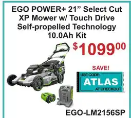 Atlas Tools & Machinery EGO POWER+ 21 Select Cut XP Mower w/ Touch Drive Self-propelled Technology 10.0Ah Kit offer