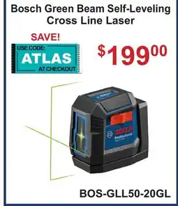 Atlas Tools & Machinery Bosch Green Beam Self-Leveling Cross Line Laser offer