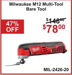 Atlas Tools & Machinery Milwaukee M12 Multi-Tool Bare Tool offer