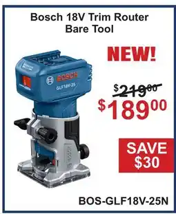 Atlas Tools & Machinery Bosch 18V Trim Router Bare Tool offer