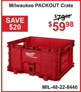 Atlas Tools & Machinery Milwaukee PACKOUT Crate offer