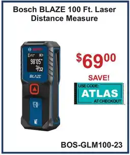Atlas Tools & Machinery Bosch BLAZE 100 Ft. Laser Distance Measure offer