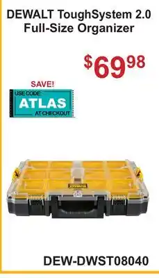 Atlas Tools & Machinery DEWALT ToughSystem 2.0 Full-Size Organizer offer