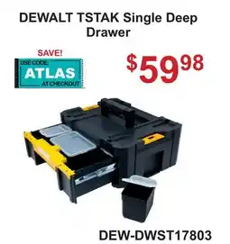 Atlas Tools & Machinery DEWALT TSTAK Single Deep Drawer offer