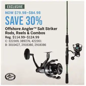 Cabela's Offshore Angler Salt Striker Rods, Reels & Combos offer