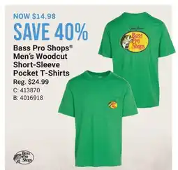 Cabela's Bass Pro Shops Men's Woodcut Short-Sleeve Pocket T-Shirts offer