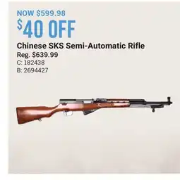 Cabela's Chinese SKS Semi-Automatic Rifle offer