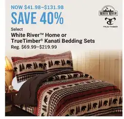 Cabela's White River Home or TrueTimber Kanati Bedding Sets offer