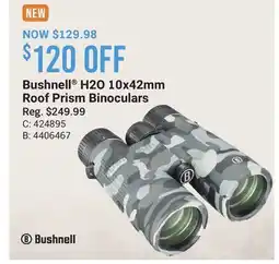 Cabela's Bushnell H2O 10x42mm Roof Prism Binoculars offer