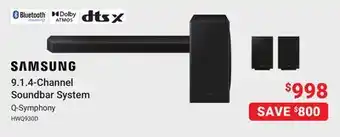 Visions Electronics SAMSUNG 9.1.4-Channel Soundbar System offer