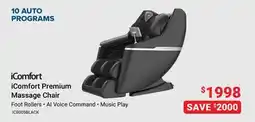 Visions Electronics iComfort Premium Massage Chair offer
