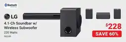 Visions Electronics LG 4.1-Ch Soundbar w/ Wireless Subwoofer offer