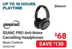 Visions Electronics Soundstage SSANC PRO Anti-Noise Cancelling Bluetooth Stereo Over-Ear Headphones offer