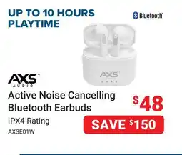 Visions Electronics AXS Active Noise Cancelling Bluetooth Earbuds offer