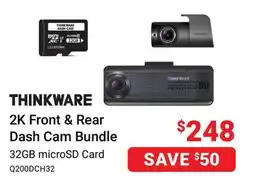 Visions Electronics Thinkware Q200 2K Front & Rear Dash Cam Bundle offer