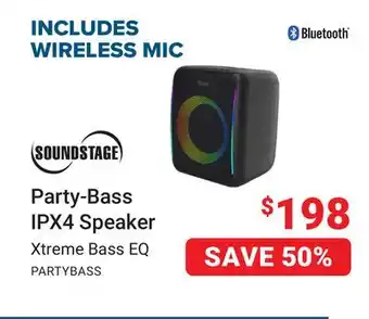 Visions Electronics SOUNDSTAGE Party-Bass IPX4 Speaker offer