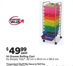 Michaels 10-Drawer Rolling Cart offer