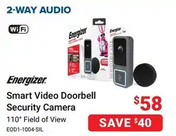 Visions Electronics ENERGIZER Smart Video Doorbell Security Camera offer