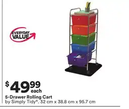 Michaels 5-Drawer Rolling Cart by Simply Tidy offer