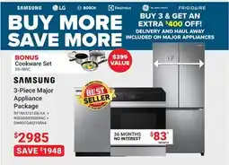 Visions Electronics SAMSUNG 3-Piece Major Appliance Package offer