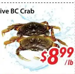 Bestco Food Mart Live BC Crab offer