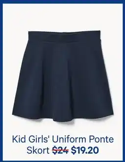 Joe Fresh Kid Girls' Uniform Ponte Skort offer
