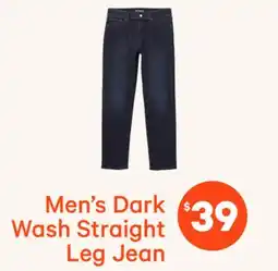 Joe Fresh Men's Dark Wash Straight Leg Jean offer